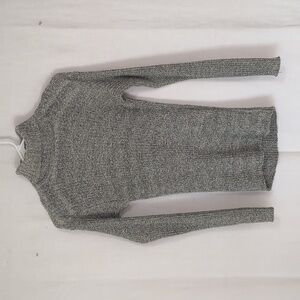 Alibi Stone Grey Ribbed Chenille Turtleneck Sweater Size Small